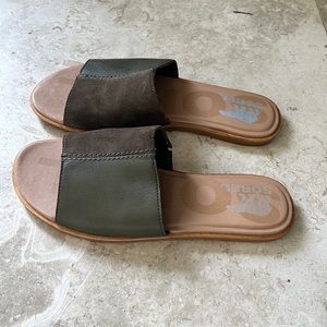 Sorel 8.5 Ella II Block Slide Sandal army green